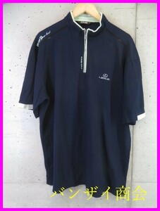 【送料300円可】5250b5◆良品◆吸汗速乾◆PING【LEXUS レクサス】ハーフジップ 半袖ドライポロシャツ 52/ゴルフシャツ/ジャケット/トヨタ