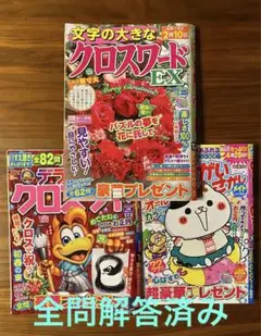 【全問解答済み】クロスワード誌/まちがいさがし誌 3冊セット