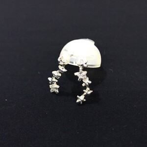 NZ285●シルバー ダイヤ 0.02ct スター ピアス●SILVER 星