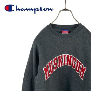 09M378◯ 00s Champion チャンピオン カレッジ クルーネック スウェット トレーナー MUSKINGUM ストリート スケボー ヴィンテージ Mサイズ