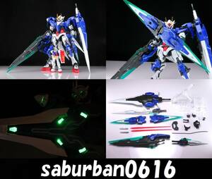 G0118完成品 1/60 PG ダブルオー ガンダム 7ソード セブンソード/G 機動戦士 ガンダム00 GN0000/7S GNソードⅡが340mm GNドライヴ LED電装 