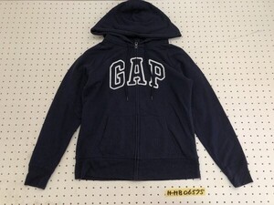 GAP ギャップ レディース ビッグロゴプリント ジップパーカー M 紺