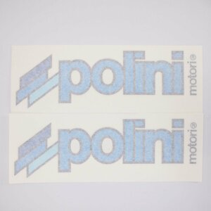 Sticker set 2x Polini 230x80mm - blue suitable for light surfaces ポリーニ ロゴ ステッカー VESPA ベスパ Lambretta ランブレッタ