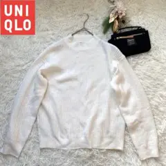 UNIQLO ユニクロ　ニット長袖　セーター Lサイズ　白　美品　トップス