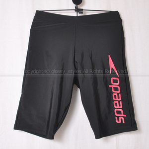 K1960-04■美品 speedo スピード ビッグライナージャマー ハーフスパッツ フィットネス水着 SF62060 ブラック×レッド O