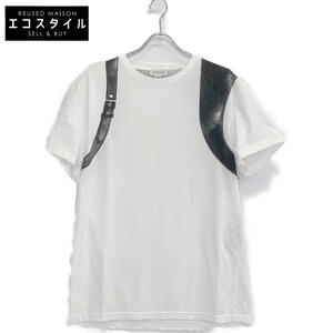 Alexander McQueen アレキサンダーマックイーン ホワイト 23SS プリントTシャツ ホワイト ブラック M トップス コットン メンズ 中古