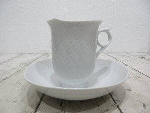 6..1円　美品　Meissen マイセン / 波の戯れ / カップ ＆ソーサー　　白磁　 【星見】