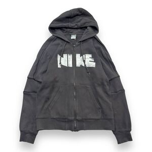 NIKE ナイキ ゴツナイキ フルジップパーカー スウェット パーカー フーディー ロゴワッフルパーカー スポーツウェア コットン グレー M