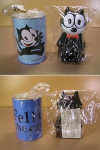 東日本銀行 ★ フィリックス 貯金箱 ソフビ 1996 + 缶貯金箱 2種類セット キャット Felix the Cat 非売品 ☆未開封～未展示品☆