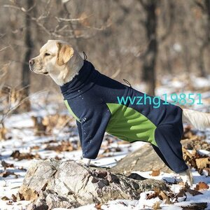 犬 服 ペット 綿服 コート 秋冬 フリース ジャケット 暖かい 寒さ対策 犬猫 ベスト 背中開き 小中大型犬 散歩 ジッパー付き グリーン XL