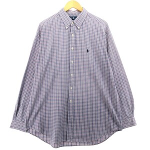 古着 ラルフローレン Ralph Lauren BLAKE 長袖 ボタンダウンチェックシャツ メンズXL相当 /eaa488569