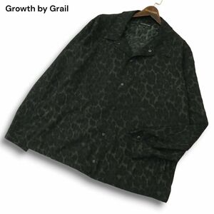 Growth by Grail グロースバイグレイル 通年 レオパード★ ヒョウ柄 総柄 コーチ ジャケット ブルゾン Sz.LL　メンズ 黒　A4T09090_8#C