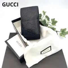 【美品】GUCCI シガレットケース タバコケース GG シマ レザー 箱袋付