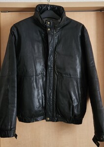 Eddie Bauer Leather　XL　80s エディーバウアー レザーダウンジャケットXLブラック