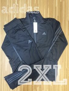 新品◆アディダス　ジャージ上下　２ＸＬ　メンズ adidas　ブラック　グレーライン