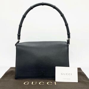 GUCCI グッチ ワンショルダーバッグ 肩掛け バンブー レザー ブラック g00569