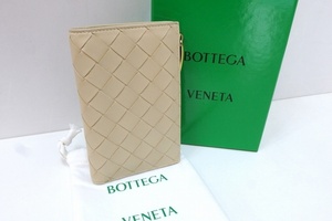 BOTTEGA VENETA ボッテガ ヴェネタ マキシイントレチャート 二つ折り財布 ベージュ