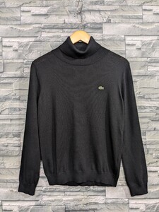 ■送料無料★LACOSTE　ラコステ　 長袖　 タートルネック　 ハイネック　 ニット　 セーター　黒　サイズ42