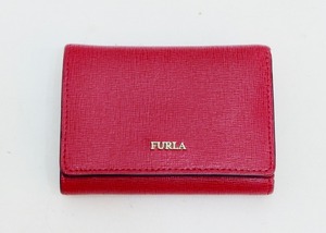 FURLA フルラ 3つ折り財布　レザー RUB（レッド系）