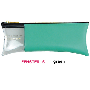 ペンケース FENSTER S グリーン おしゃれ かわいい 透明 日本製 コンパクト カラフル ファスナーペンケース 筆箱 筆入れ ネコポス