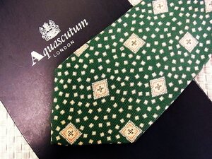 ♪31769C♪良品【四角 スクエア デザイン 柄】アクアスキュータム【Aquascutum】ネクタイ