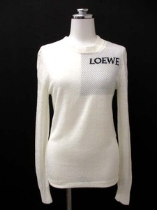 ：美品 ロエベ LOEWE ロゴ リネン ニット セーター S