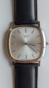 稼働 箱付き CREDOR クレドール SEIKO 　セイコー クォーツ SS サファイアガラス オニキスリューズ メンズ 新品電池 新品ベルト 5931-5170