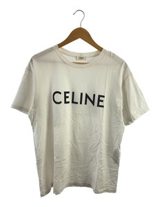 CELINE◆ルーズTシャツ/コットンジャージー/ロゴTシャツ/S/コットン/ホワイト/2X681671Q