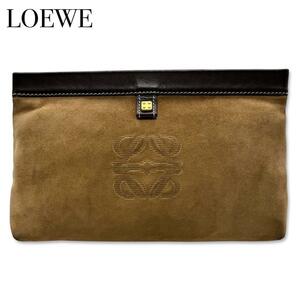 LOEWE ロエベ アナグラム クラッチ セカンドバッグ レディース メンズ ブラウン