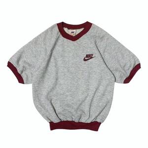 70s Vintage NIKE オレンジタグ 半袖スウェット グレー ツートン ナイキ スウェットTシャツ 紺タグ カマボコ 風車 ヴィンテージ ビンテージ