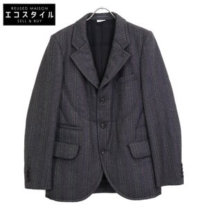 美品 Comme Des Garons Homme Deux コムデギャルソンオムドゥ AD2020 DF-J041 ストライプ パテッド テーラード ジャケット S メンズ