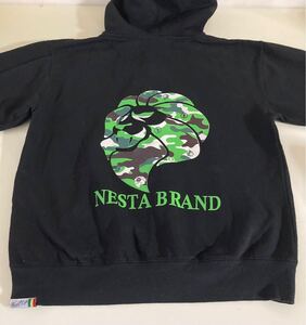 NESTA BRAND ネスタブランド ★ ジップアップパーカー フーディジャケット サイズM ブラック 黒