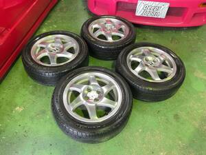 DEEPSRACING★DC2インテグラSiR-Gホンダ純正 15インチ 6J +45 PCD100 4本セット タイヤ付き195/55R15★検)EF8 EF9 EG6 EK4 B16A シビック