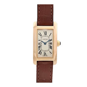 カルティエ タンク アメリカン SM W2607456 クオーツ ピンクゴールド レディース CARTIER 中古 【時計】