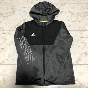 美品 adidas 150cm CLIMALITE 裏起毛 パーカー ジャケット ジャンパー アディダス キッズ