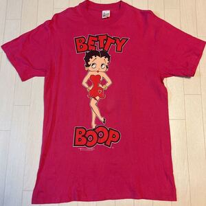 80s USA製 BETTY BOOP ベティー 1988 K.F.S.Inc Fleischer Studios 両面 プリント 半袖Tシャツ