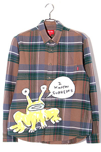 2020SS Supreme × Daniel Johnston シュプリーム ダニエルジョンストン SIZE:S Plaid Shirt チェック フランネルシャツ Tan タン /● メン