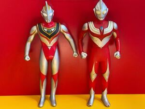 ウルトラヒーローシリーズ ウルトラマンティガ パワータイプ 2000年版 ウルトラマンガイア(V2) ソフビ 1998年 2種セット フィギュア 