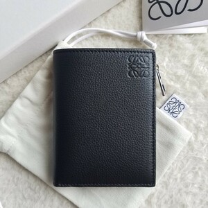 新品 LOEWE ロエベ スリム コンパクト ウォレット 2つ折り財布 ブラック C660W73X01 0010804334