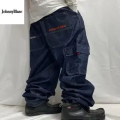 90s Jonny blaze W38 ワイド デニム カーゴ バギーパンツ