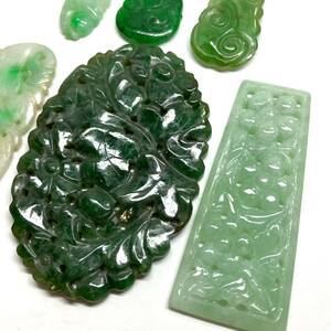 ☆天然本翡翠おまとめ101ct☆U約20.2g ルース 裸石 宝石 ジュエリー ジェイダイト ヒスイ jadite jade jewelry 彫刻