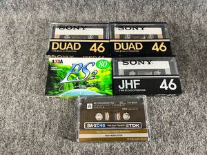 未使用カセットテープまとめセット ソニー SONY DUAD46 TYPEⅢ JHF TYPEⅡハイポジ フェリクロム AXIA TDK SA-XC49 見本品 cassette tape