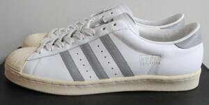 ほぼ新品 スーパースター 2005年製 JP30.0cm 天然皮革 生産終了 413209 adidas superstar vintage 希少 レアモデル 白×グレイ