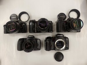 【ジャンク】Minolta/ミノルタ フィルム一眼ボディ 5台+ミノルタ機用レンズ4本セット