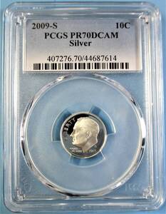 ★★ 最高鑑定 ルーズベルト 2009年S 10￠ 2.5g .900銀貨 PCGS PR70DCAM ★★