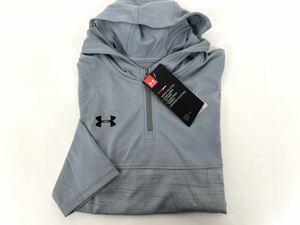 新品■UNDER ARMOUR アンダーアーマー メンズ ボーイズ 1/4ジップパーカー M 速乾 ソフト グレー