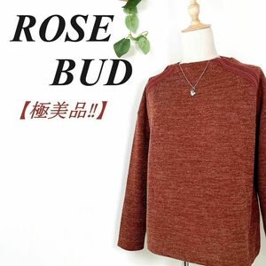 【極美品】 ROSE BUD ボトルネック ニット ローズバッド ブラウン系 F 長袖ニット 秋冬 トップス