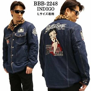 The BRAVE-MAN × BETTY BOOP ベティ ブープ 【定価￥25800＋税】 裏ファージャケット BBB-2248 INDIGO サイズ XL