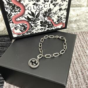 超美品　GUCCI　グッチ　インターロッキングG　シルバー　ブレスレット