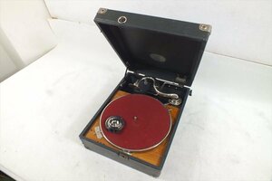 □ ポータブル蓄音機 置き型 レコードプレイヤー 蓄音機 中古 現状品 241106G6487